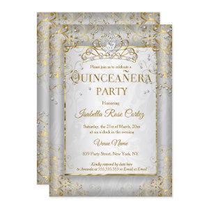 Quinceanera Silver White Gold Tiara photo party