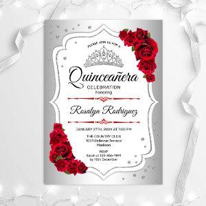 Quinceanera - Silver White Red