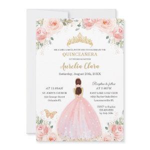 Quinceañera Soft Blush Floral Butterflies Princess