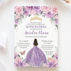 Quinceañera Soft Purple Lilac Pink Floral Princess