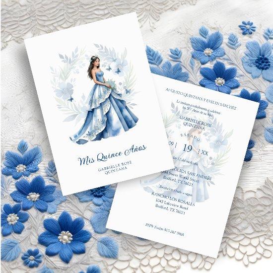 Quinceañera Sophisticated Blue Floral Garland