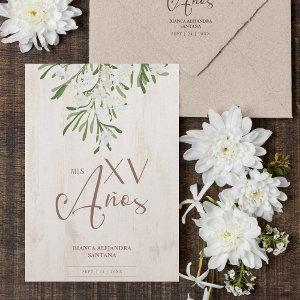 Quinceañera Spanish Rustic Chic Botanical Branches