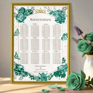 Quinceanera spanish Seating Chart Sign Butterflys
