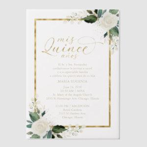 Quinceanera Spanish Wording Pink Gold  Vellum