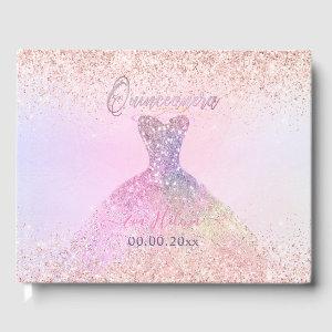 Quinceañera , Sparkle Gown, Cotton Candy Guest Book