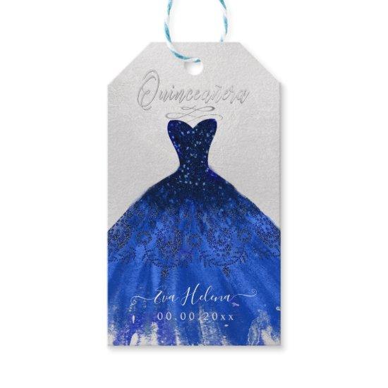 Quinceañera , Sparkle Gown, Navy Blue Gift Tags