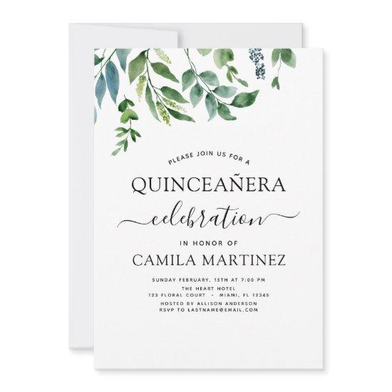 Quinceanera Spring Botanical Greenery