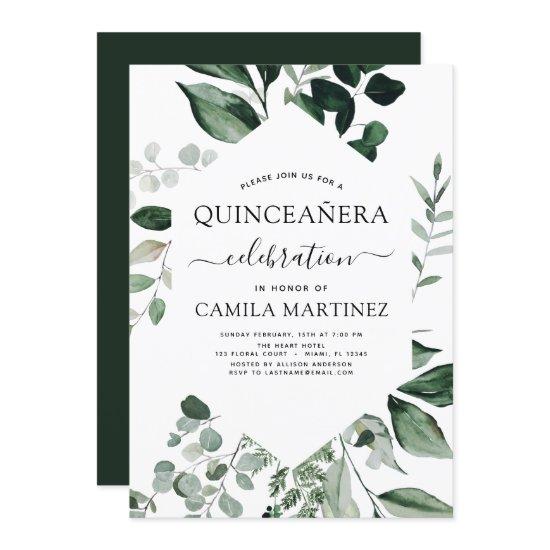 Quinceanera Spring Botanical Greenery