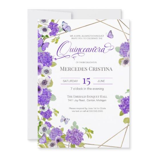 Quinceañera spring garden floral butterfly party i