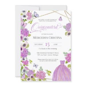 Quinceañera spring garden floral butterfly party