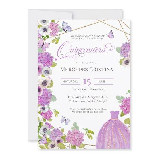 Quinceañera spring garden floral butterfly party