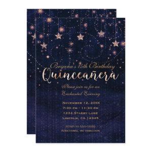 Quinceañera Starry Night Purple & Gold Whimsical