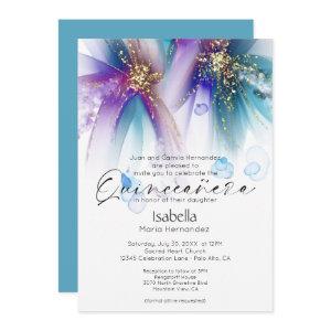 Quinceanera | Striking Teal Purple Abstract