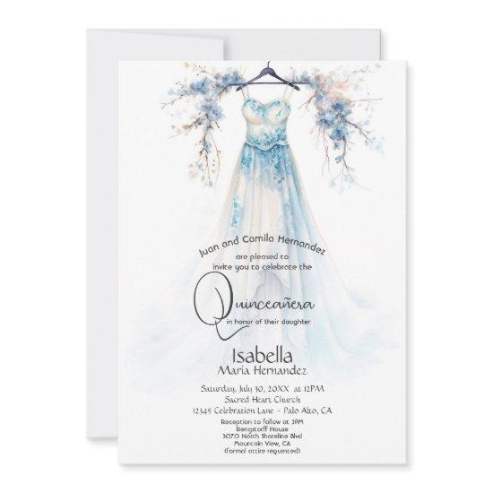 Quinceañera | Stunning Blue Floral Gown