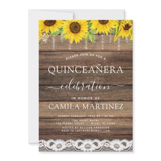 Quinceanera Sunflower Rustic Farmhouse