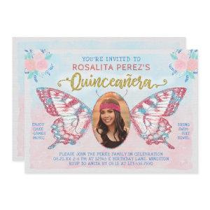 Quinceanera Sweet 15 Birthday Butterfly with Photo