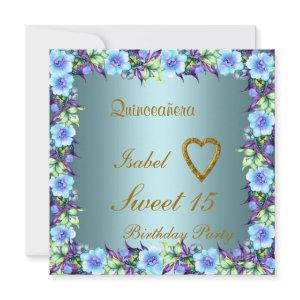Quinceanera Sweet 15 Birthday  Teal