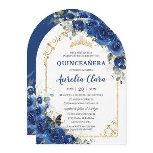 Quinceañera Sweet 16 Royal Blue Floral Arch