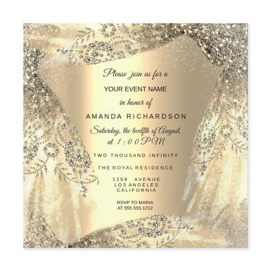 Quinceanera Sweet 16th 15th Birthday Gold Dress