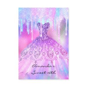 Quinceanera Sweet 16th Drips Holographic Dress