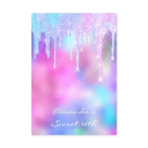 Quinceanera Sweet 16th Drips Holographic Pink