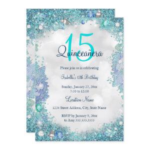 Quinceanera Teal Blue White Ocean Sky Birthday
