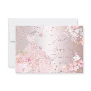 Quinceanera Thank You Blush Glitter Gown
