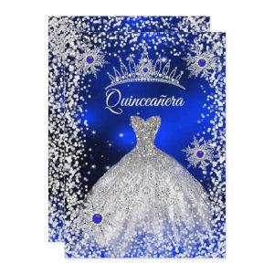 Quinceanera Tiara Dress blue winter Snowflake