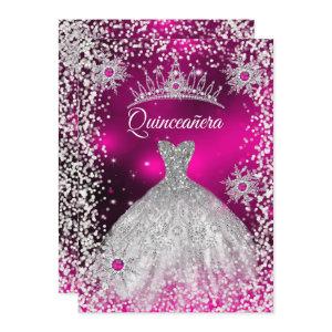 Quinceanera Tiara Dress Pink winter Snowflake