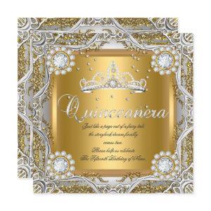 Quinceanera Tiara Gold Silver Diamond Birthday