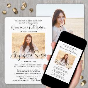 Quinceañera Trendy Script Chic Modern 2 Photo