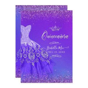 Quinceanera Ultra Violet Ombre Glitter Gown