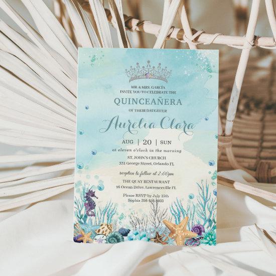 Quinceañera Under the Sea Beach Shells Corals