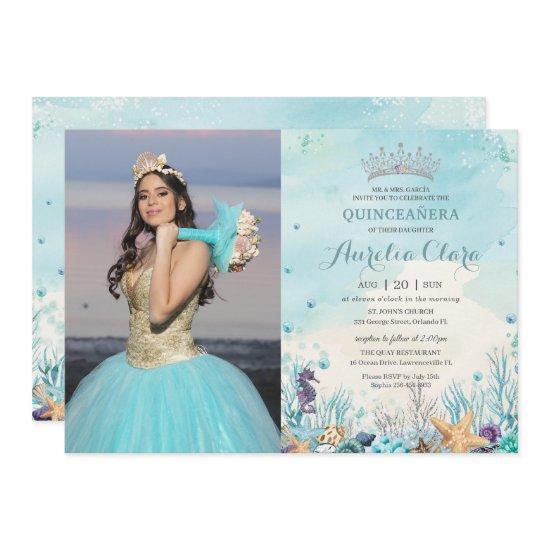 Quinceañera Under the Sea Beach Shells Photo