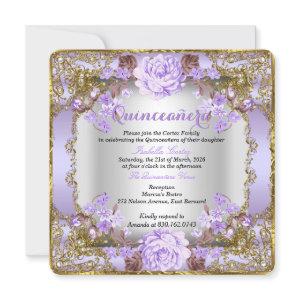 Quinceanera Vintage Country Floral Lavender Purple