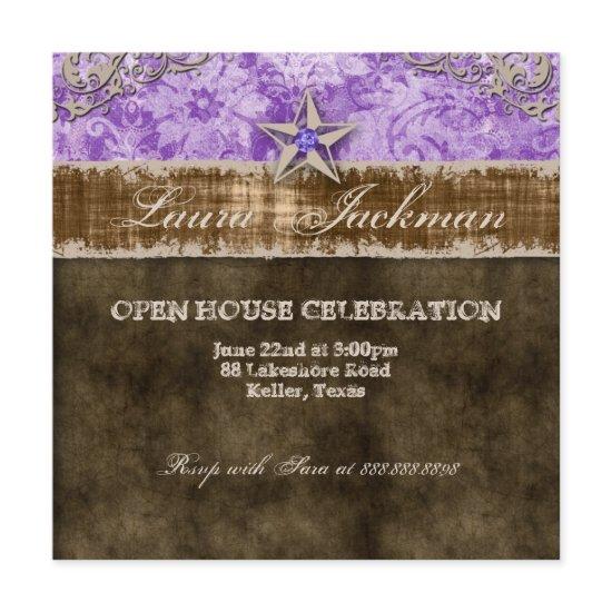 Quinceanera Vintage Photo Card Star Purple