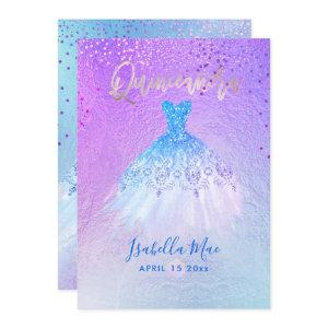 Quinceanera Violet+Blue Gown+Confetti