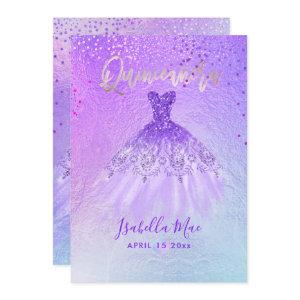 Quinceanera Violet+Blue Gown+Confetti