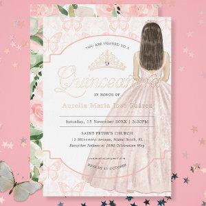 Quinceañera  Watercolor Blush Floral Birthday Foil