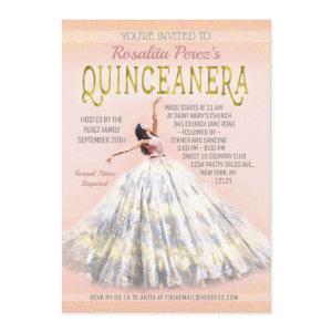 Quinceanera Watercolor Dress Blush Pink Gold Fancy