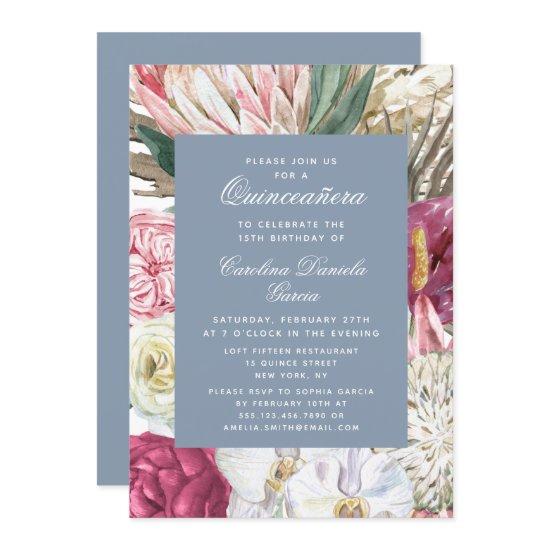 Quinceañera Watercolor Floral