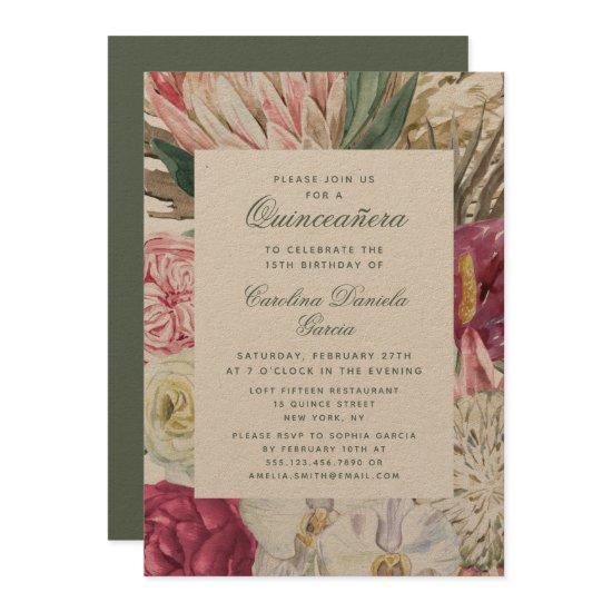 Quinceañera Watercolor Floral