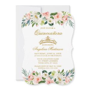 Quinceanera Watercolor Pink Blush White Floral