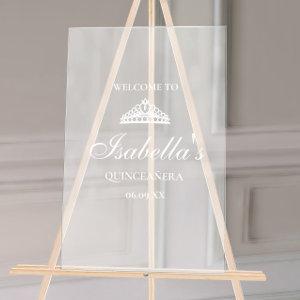 Quinceanera Welcome Frosted Acrylic Sign