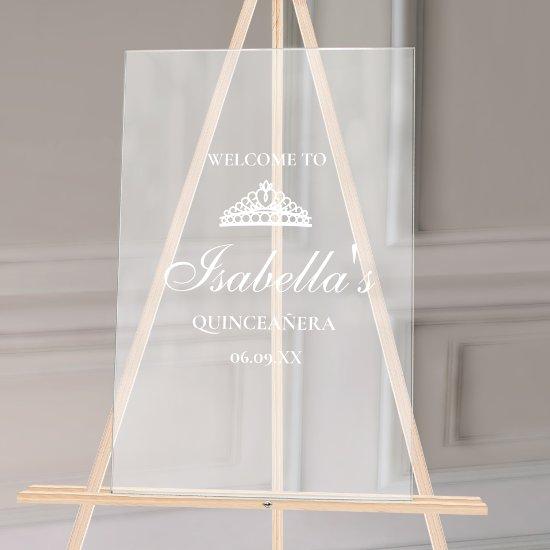 Quinceanera Welcome Frosted Acrylic Sign