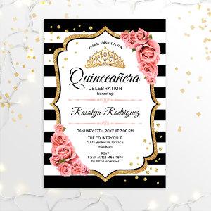 Quinceanera - White Black Blush Pink