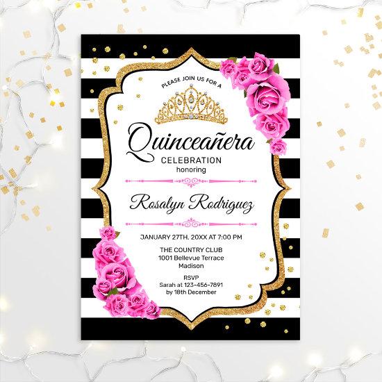 Quinceanera - White Black Pink