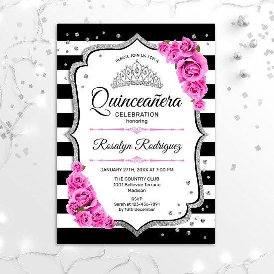 Quinceanera - White Black Pink