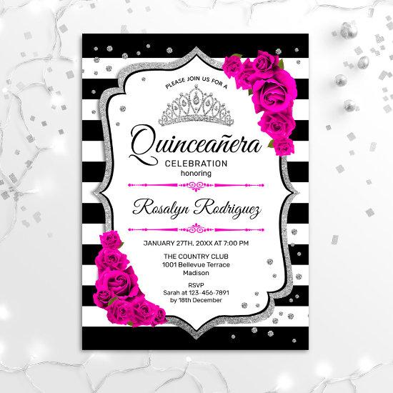 Quinceanera - White Black Pink Silver