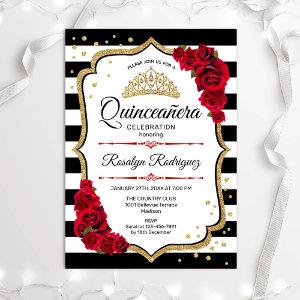 Quinceanera - White Black Red Gold